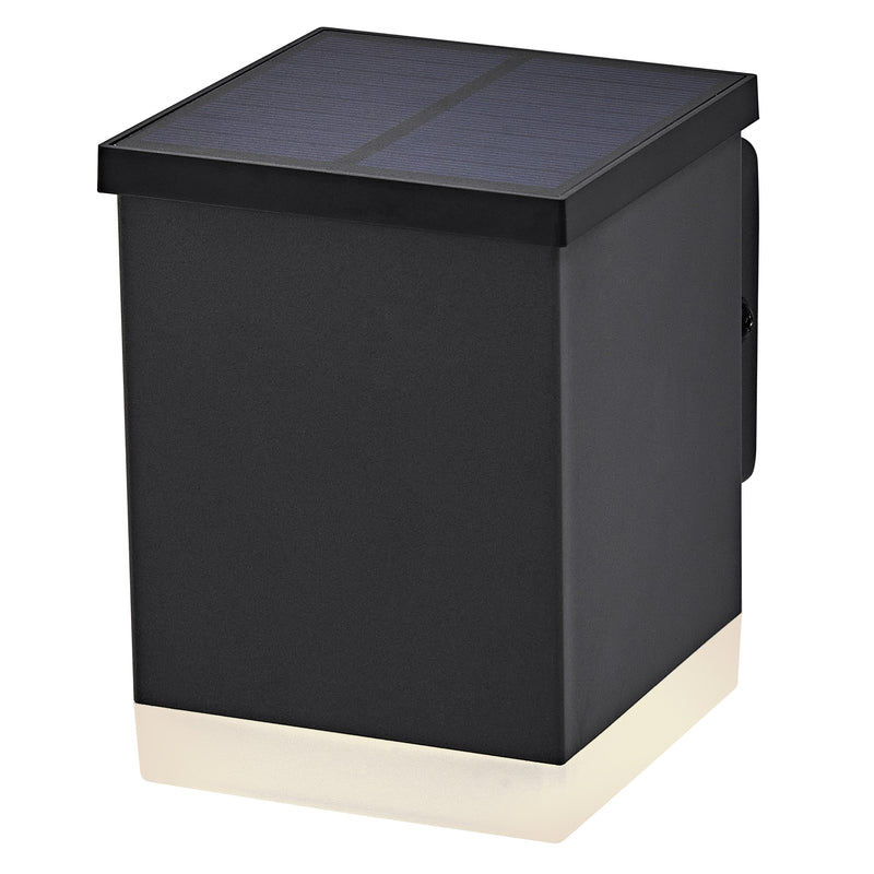 0.5W, 50lm, Endura Style Solar Quadro Wall DARK GRAY, 3000K, IP44, IK03, Led Ulkoseinävalaisin aurinkokennolla Osram