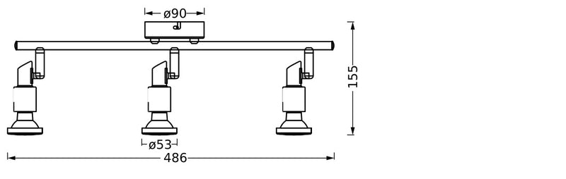 10.2W, 690lm, LED Spot DIM, 3XGU10, 2700K, IP20, IK06, 90x486mm, LED Kohdevalaisin Osram