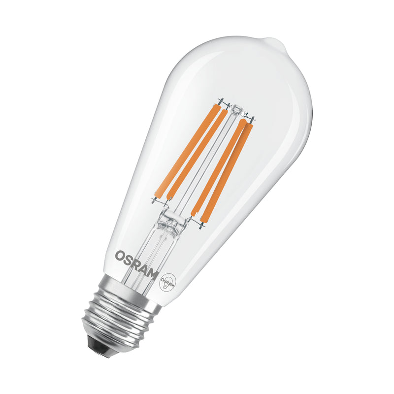 5.9W, 806lm, Star Classic Edison Filament Clear, E27, 2700K, 64x143mm, LED Sisustuslamppu Osram