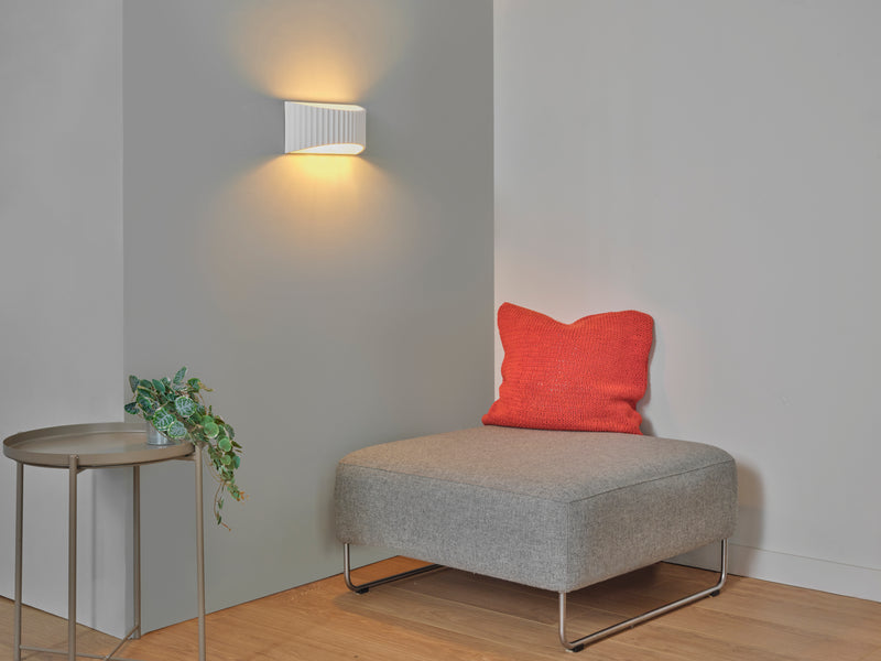 Dekor-Gipsleuchte Band Flat Wand 290 WEISS, E27, IP20, IK03, 118x290mm, Dekorative Wandleuchte Osram