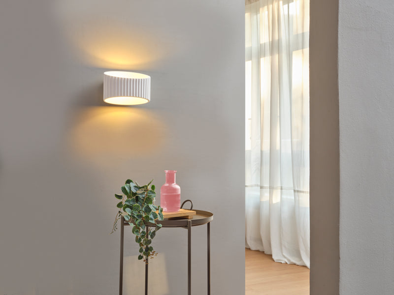 Decor Plaster Band Wall 345 WHITE, E27, IP20, IK03, 136x345mm, Sisustuksellinen seinävalaisin Osram