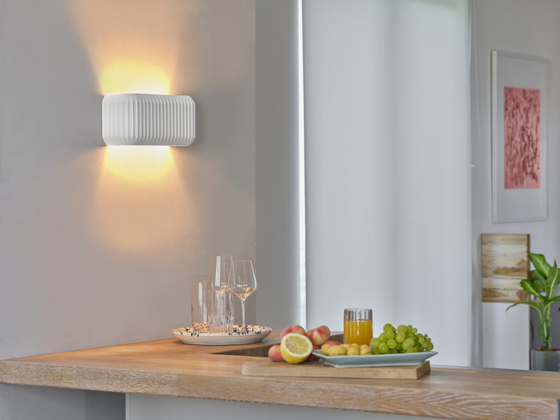 Decor Plaster Routes Wall WHITE, 2XE27, IP20, IK03, 110x330mm, Decorative wall lamp Osram