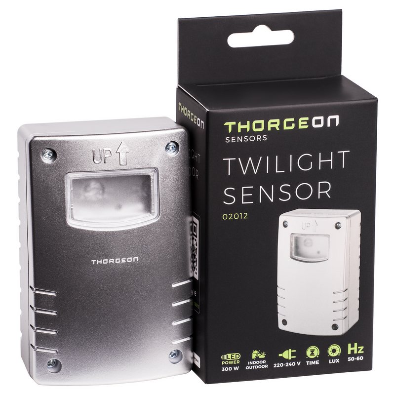 Hämäräkytkin automaatti ohjauksella MAX 1200W IP44 Hopea Thorgeon