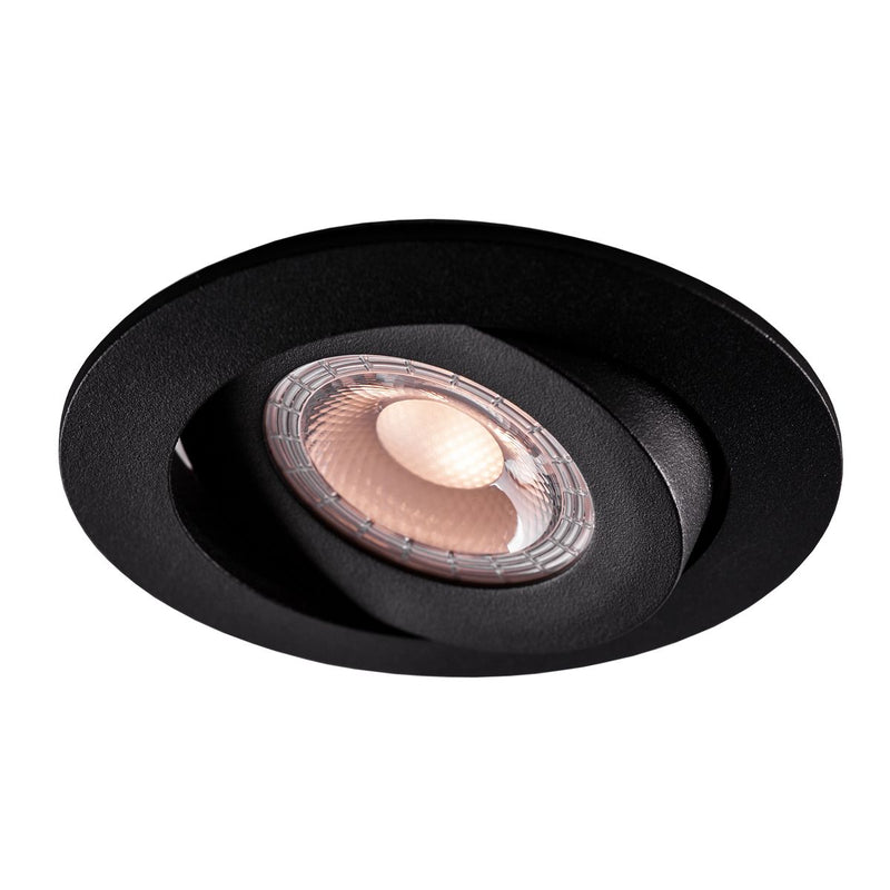 5 W, 400 lm, LED-Slim-Downlight, IP44, IK04, 3000 K / 4000 K / 5700 K, dimmbar, CCT, 70–75 mm, schwarzes LED-Downlight Thorgeon