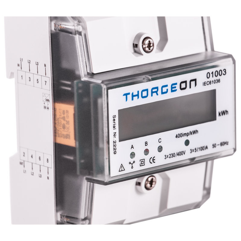 3-Phasen-DIN-Schienen-Energiezähler 100 A Thorgeon