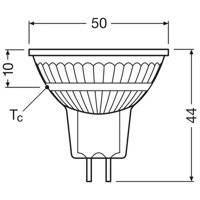 3.8W, 345lm, LED BASE MR16, 12V, 36°, GU5.3, 50x50mm, 5KPL LED Lamppu Osram