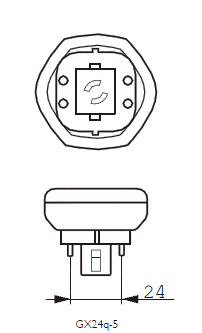 57W, 3000lm, GX24q-5 4P, 44x198mm, Plug-in lamp Patron