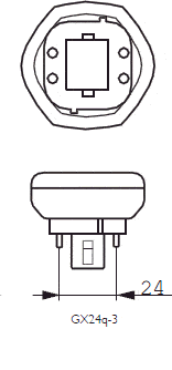 26W, 1600lm, GX24q-3 4P, 44x140mm, Kompaktleuchtstofflampe Patron