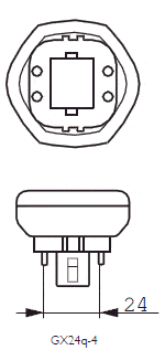 42W, 2060lm, GX24q-4 4P, 44x168mm, Plug-in lamp Patron