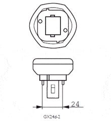 18W, 1200lm, GX24d-2 2P, 44x124mm, Plug-in lamp Patron