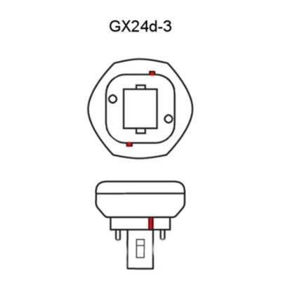 26W, 1800lm, GX24d-3 2P, 44x135mm, Pistokantalamppu Patron