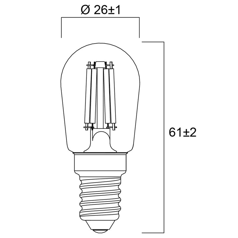2.5W, 250lm, ToLEDo Retro Pygmy, E14, 2700K, 26x61mm, Led lamppu Sylvania