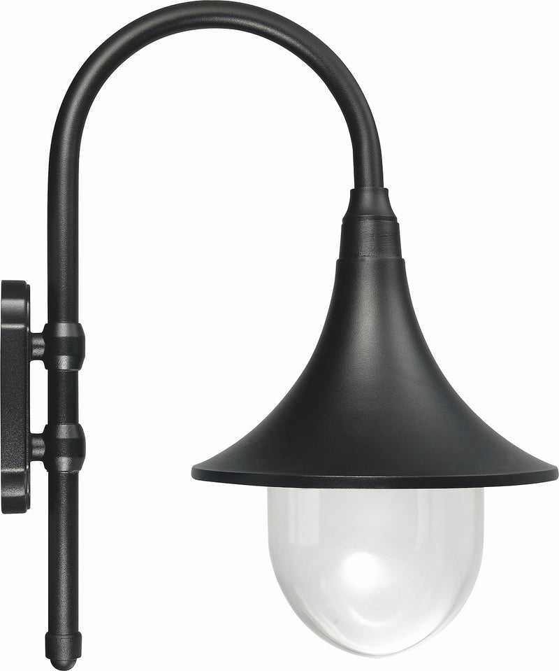 Italien IP33, weiße und schwarze Wandlampe mit austauschbarer E27-Glühbirne