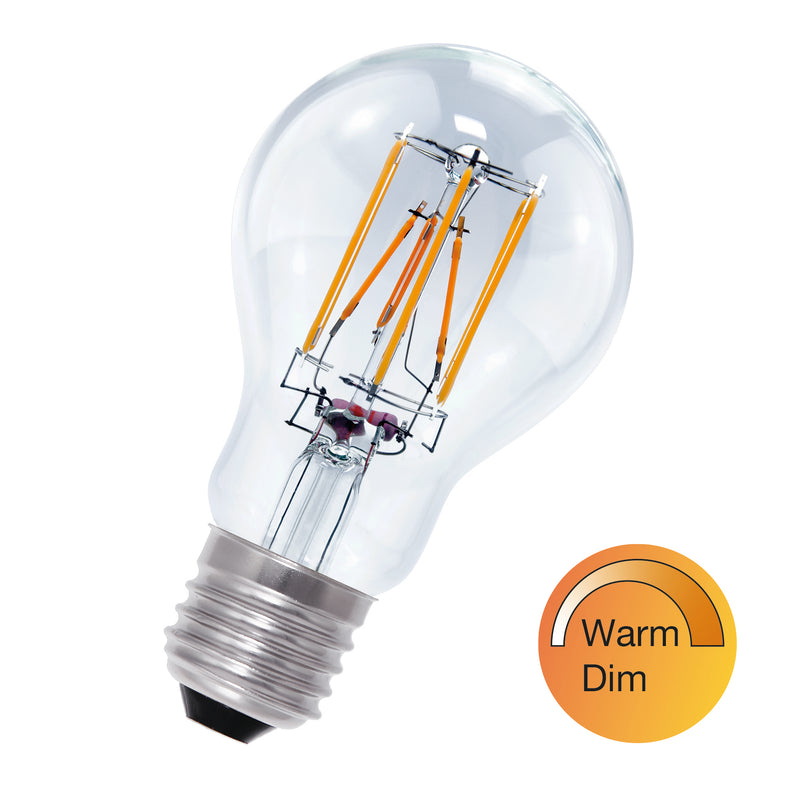 6W, 640lm, WarmDim, A60, E27, 1900K-2700K, 60x108mm, Filamentti LED lamppu