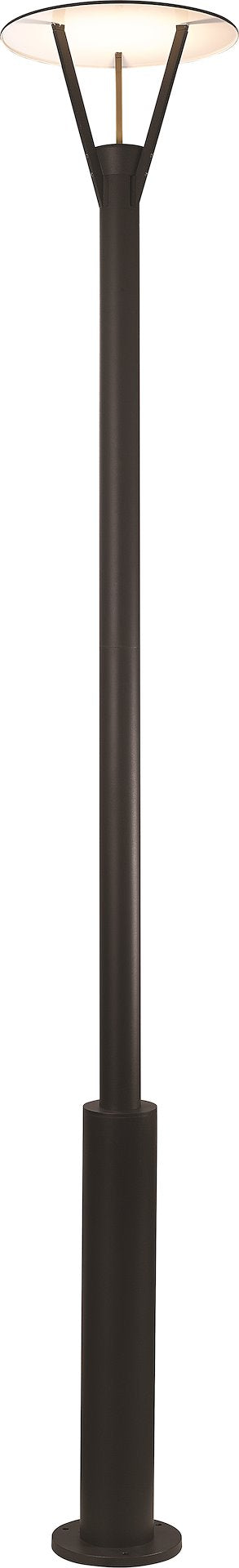15.7W, 452lm, Eklof IP54, 2200mm, 3000K, Tumman harmaa ja Hopea LED Pylväsvalaisin