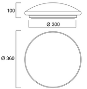 24W, 2050lm Start eco surface Dualtone IP44 LED-kattovalaisin -Sylvania - Lumenled Oy